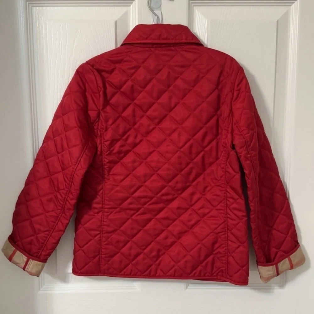Burberry Kids Red Quilted Puffer Jacket